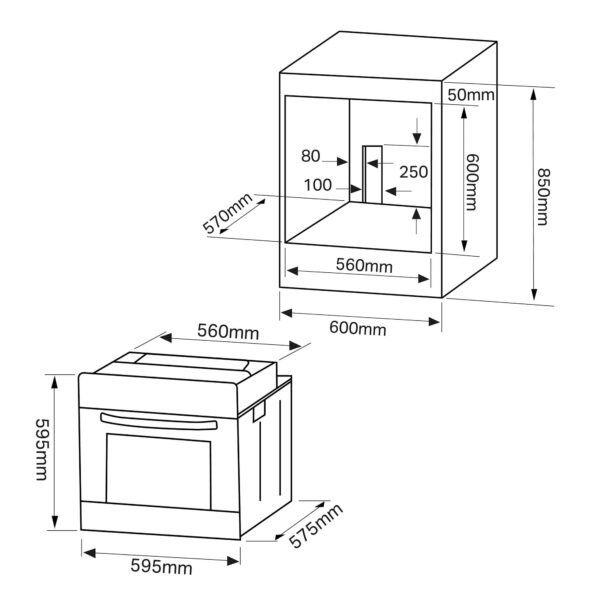 Montpellier SFO72X Single Oven 3