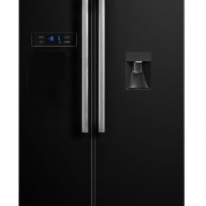 Montpellier M520WDK Side-By-Side Fridge Freezer in Black
