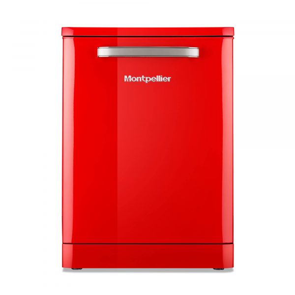 Montpellier MAB1353DR 60cm Retro Dishwasher in Red 1