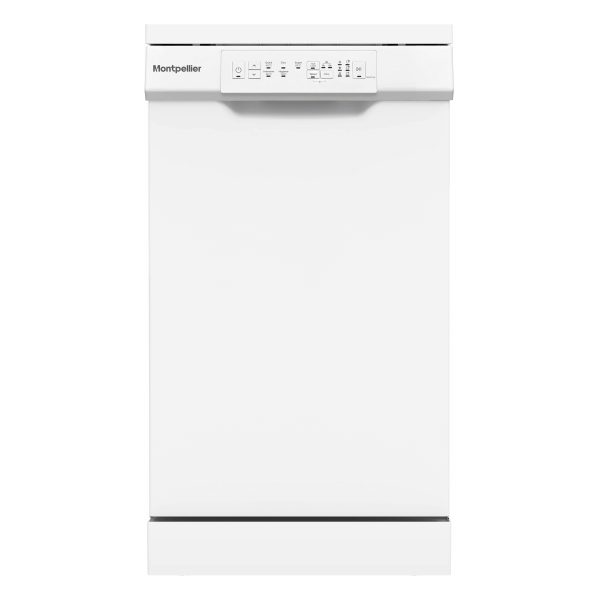 Montpellier MDW1054W 45cm Freestanding Slimline Dishwasher in White 1