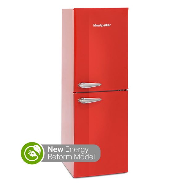 Montpellier MAB145R Retro Fridge Freezer in Red 1