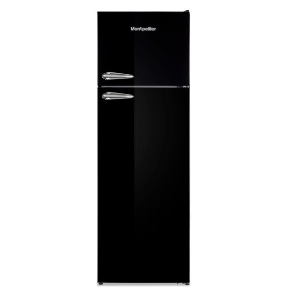 Montpellier MAB346K Retro Top Mount Fridge Freezer in Black 1