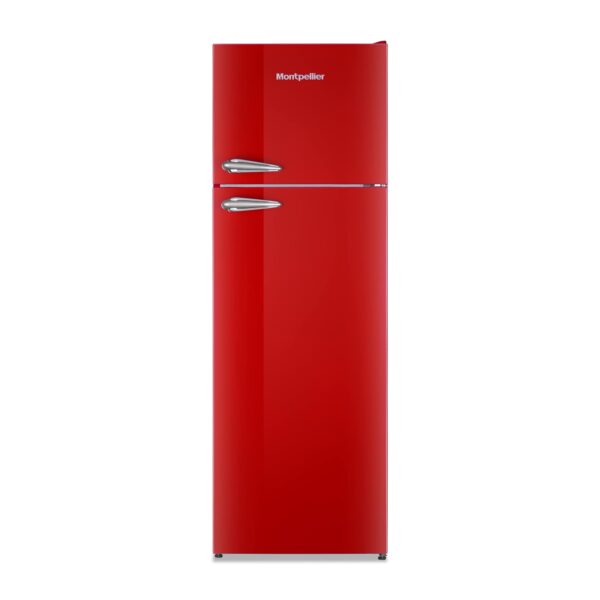 Montpellier MAB346R Retro Top Mount Fridge Freezer in Red 1