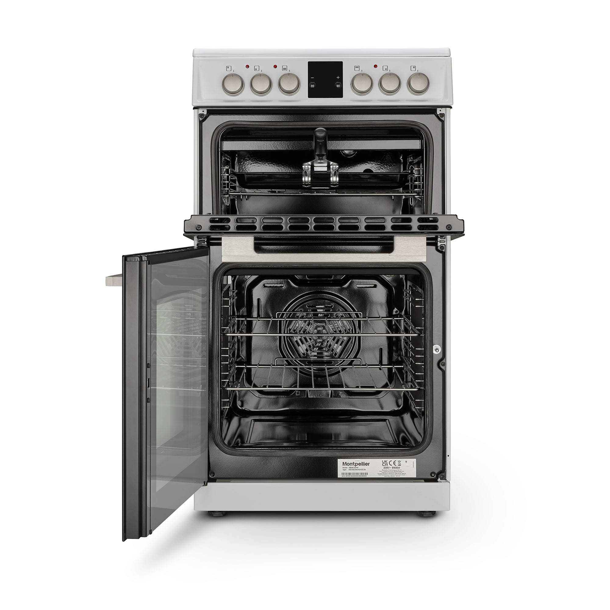 Montpellier MDOC50FW 50cm Double Ceramic Cooker in White 2 Montpellier MDOC50FW 50cm Double Ceramic Cooker in White - Image 2