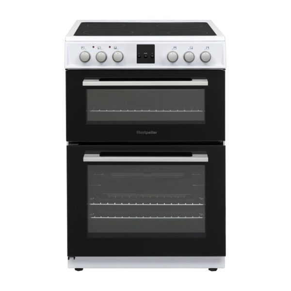 Montpellier MDOC60FW 60cm Ceramic Double Cooker in White 1