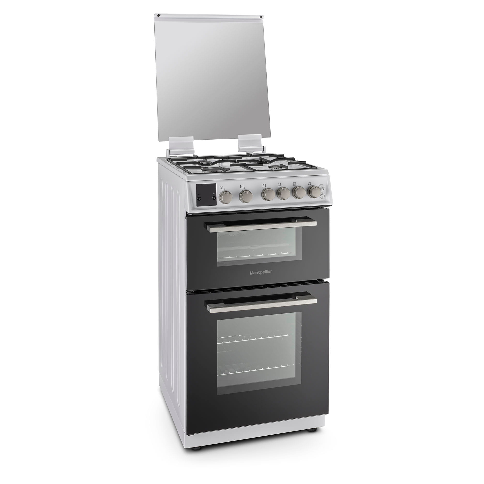 Montpellier MDOG50LW 50cm Double Gas Cooker in White 1 Montpellier MDOG50LW 50cm Double Gas Cooker in White