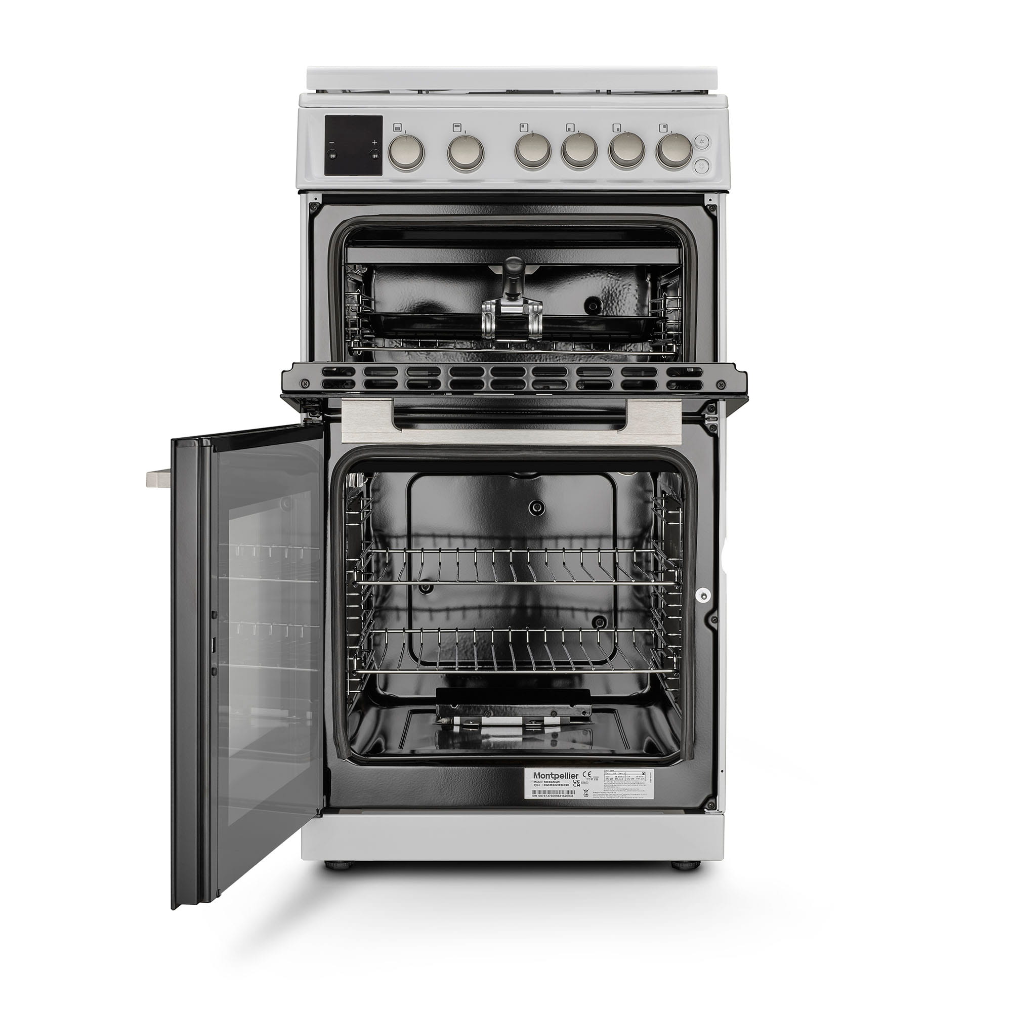 Montpellier MDOG50LW 50cm Double Gas Cooker in White 2 Montpellier MDOG50LW 50cm Double Gas Cooker in White - Image 2