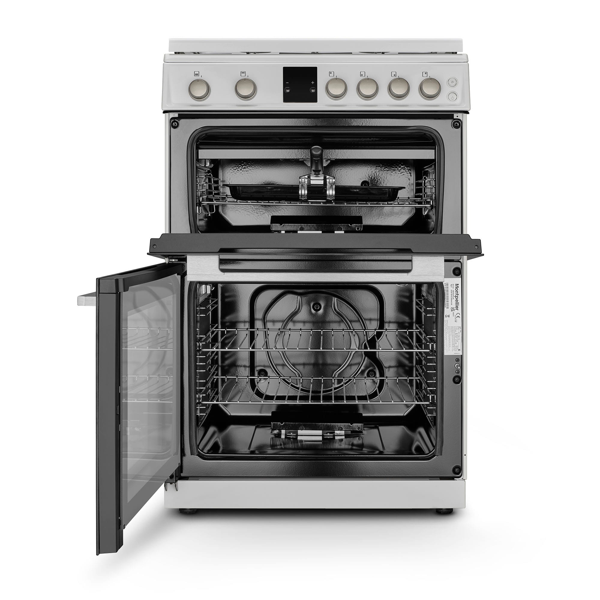 Montpellier MDOG60LW 60cm Double Gas Cooker in White 2 Montpellier MDOG60LW 60cm Double Gas Cooker in White - Image 2