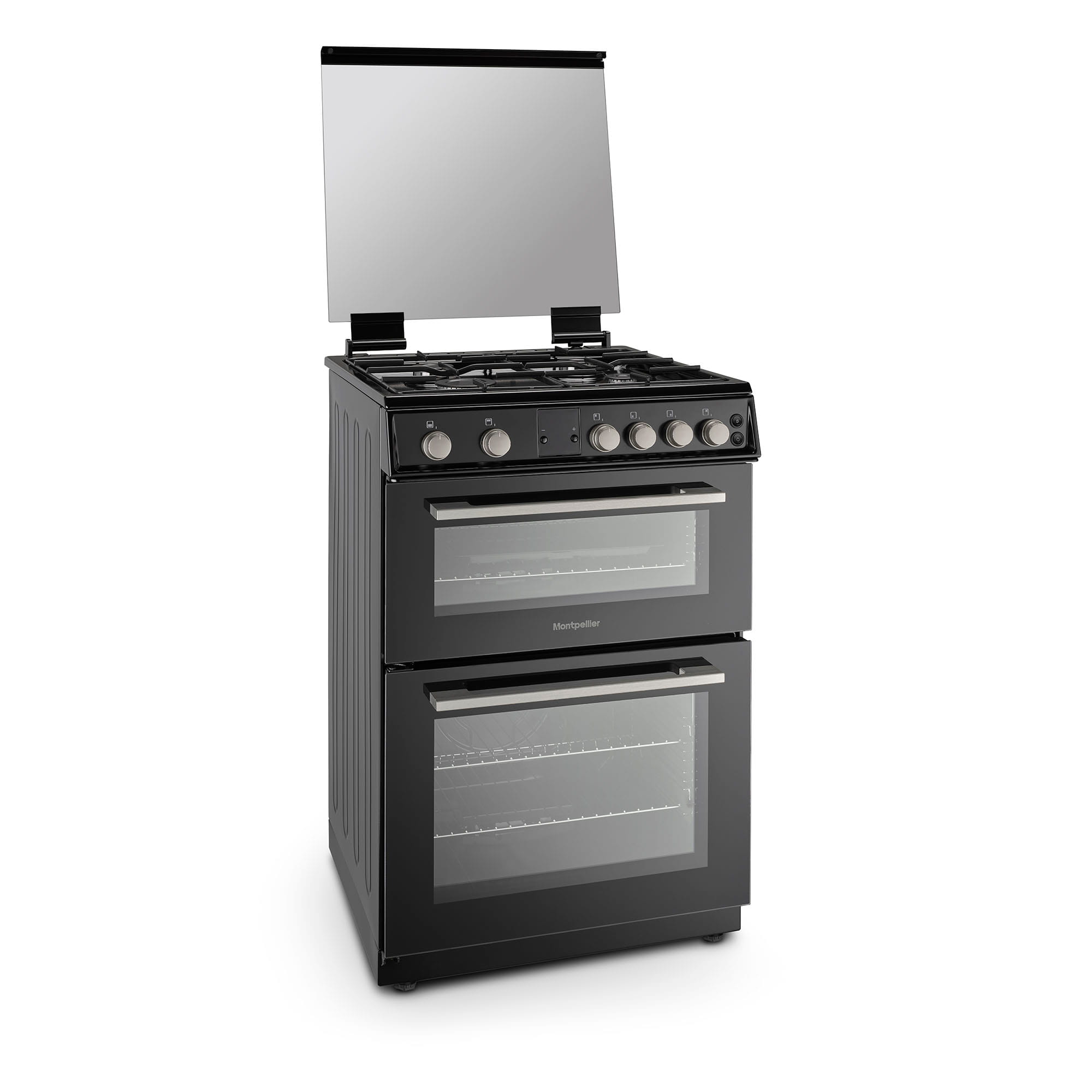 Montpellier MDOG60LK 60cm Double Gas Cooker in Black 1 Montpellier MDOG60LK 60cm Double Gas Cooker in Black