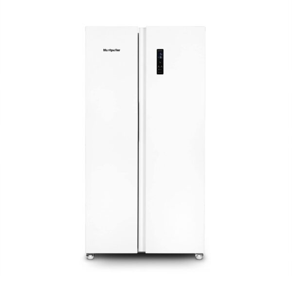 Montpellier MSBS442W American Style Side by Side Fridge Freezer in White 1