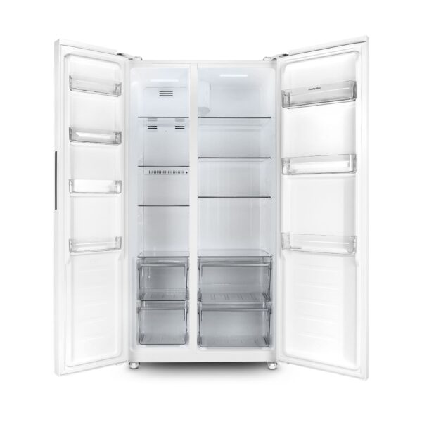 Montpellier MSBS442W American Style Side by Side Fridge Freezer in White 2