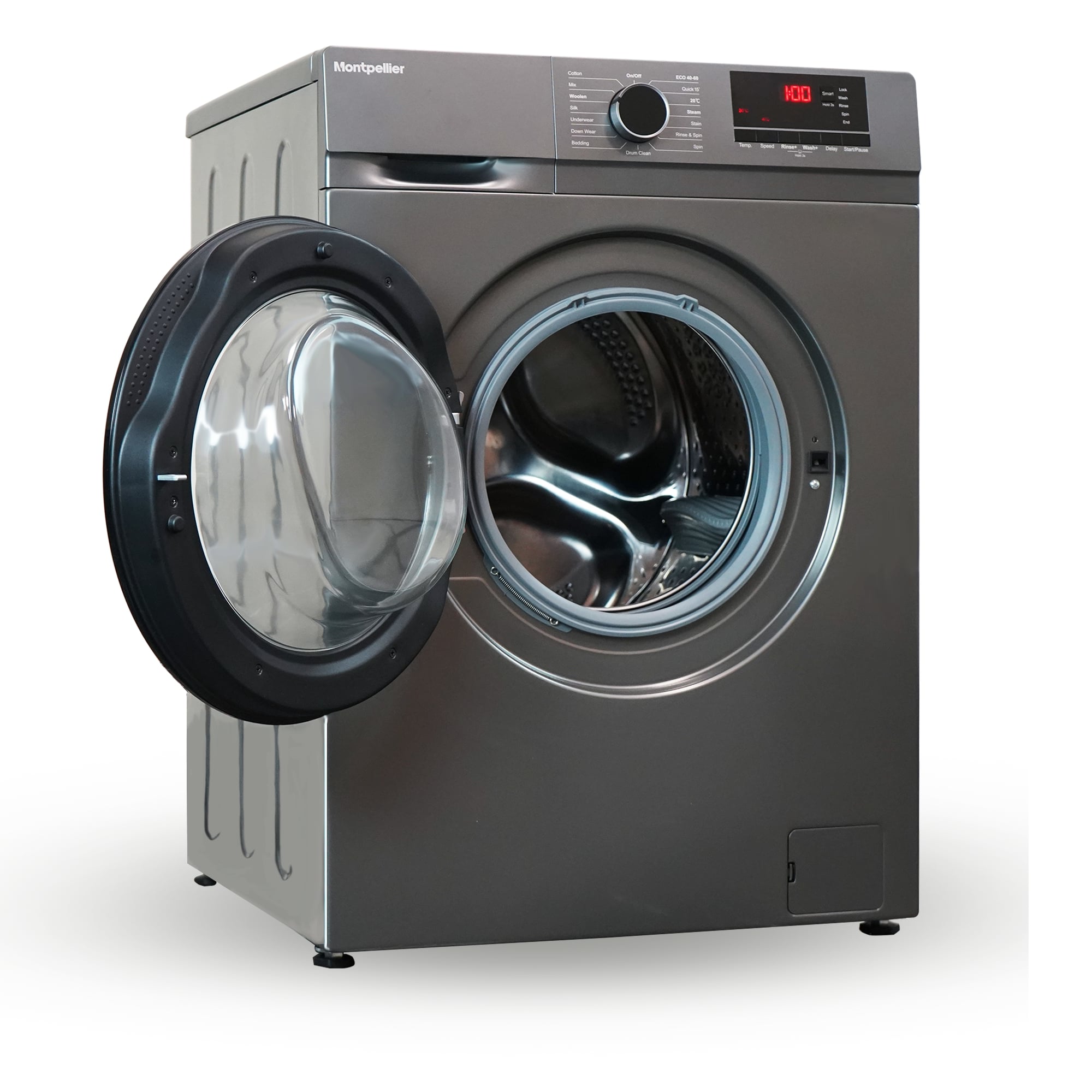 Montpellier MDAWM1014S 10kg 1400rpm Washing Machine in Silver 2 Montpellier MDAWM1014S 10kg 1400rpm Washing Machine in Silver - Image 2