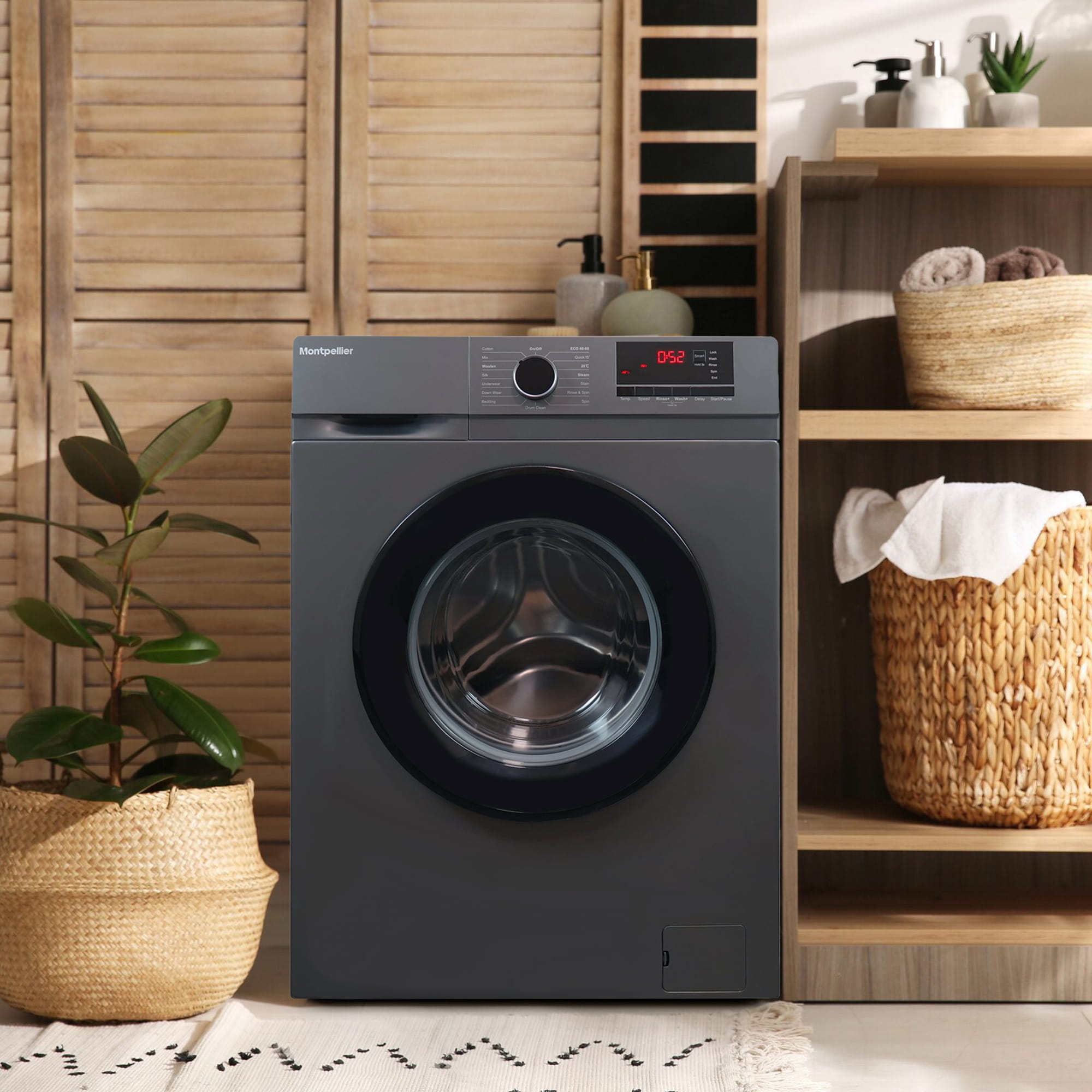 Montpellier MDAWM1014S 10kg 1400rpm Washing Machine in Silver 5 Montpellier MDAWM1014S 10kg 1400rpm Washing Machine in Silver - Image 5