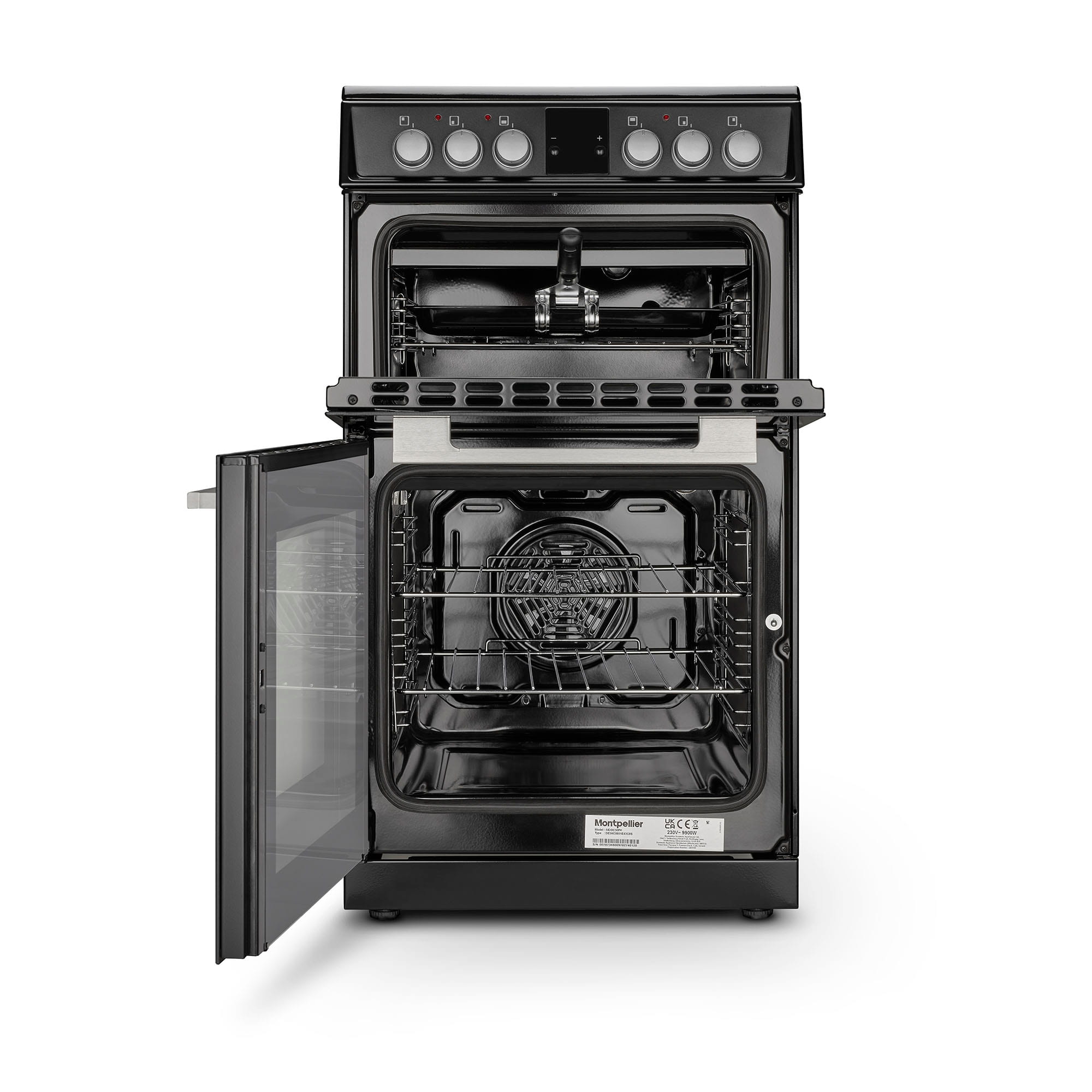 Montpellier MDOC50FK 50cm Double Ceramic Cooker in Black 2 Montpellier MDOC50FK 50cm Double Ceramic Cooker in Black - Image 2