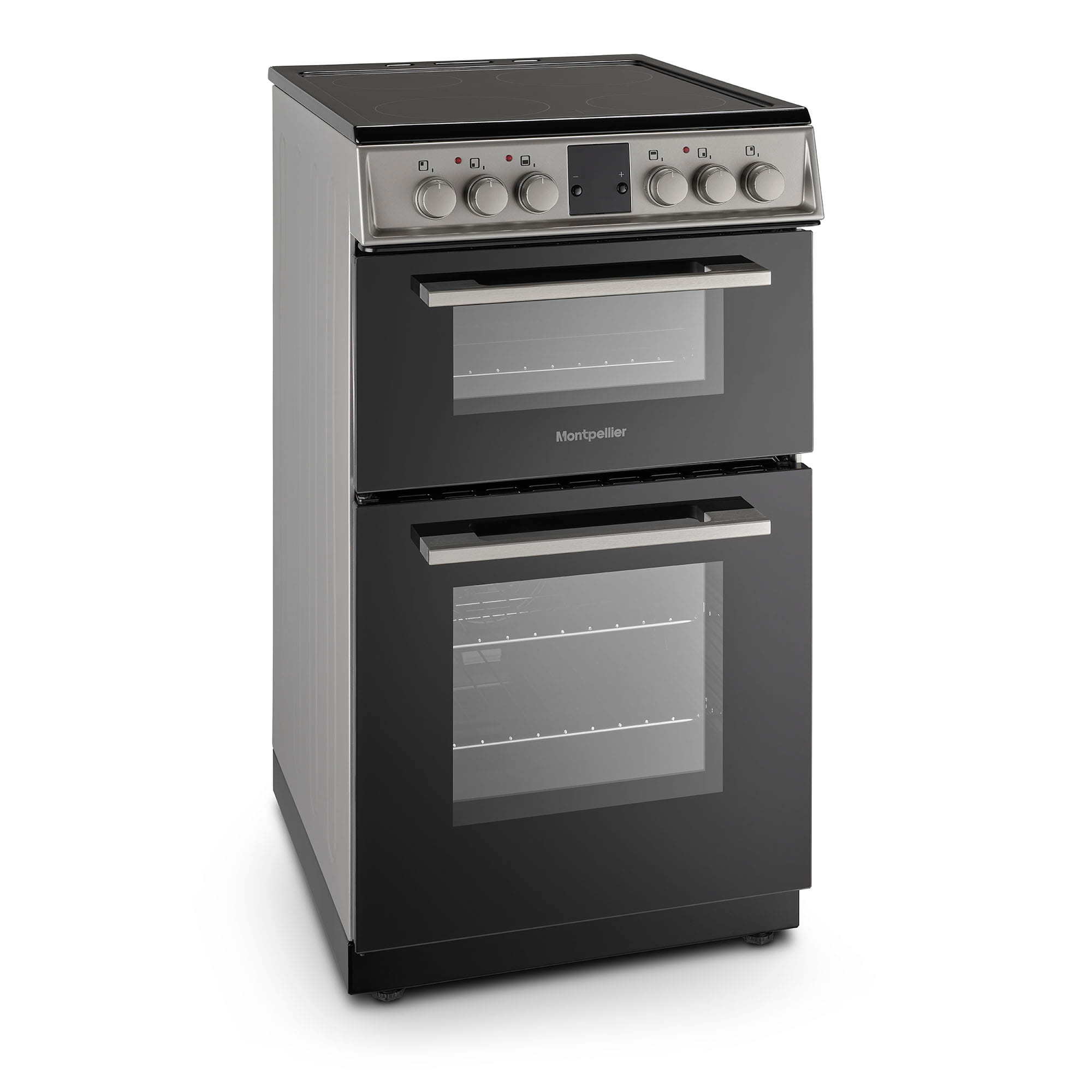 Montpellier MDOC50FS 50cm Double Ceramic Cooker in Silver 1 Montpellier MDOC50FS 50cm Double Ceramic Cooker in Silver