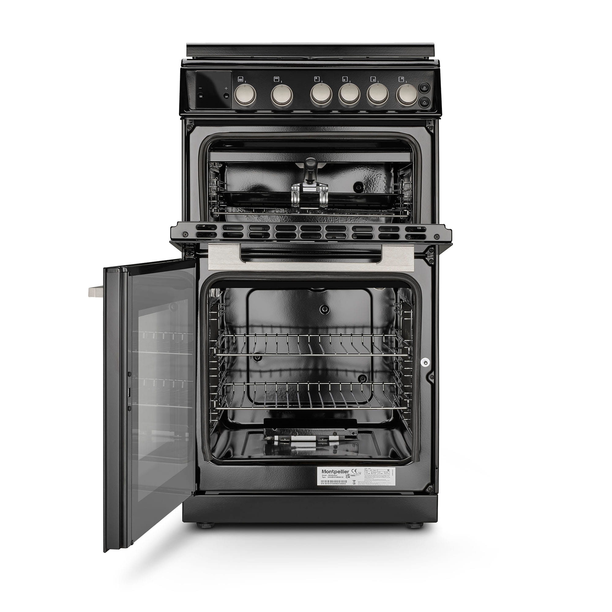 Montpellier MDOG50LK 50cm Double Gas Cooker in Black 2 Montpellier MDOG50LK 50cm Double Gas Cooker in Black - Image 2