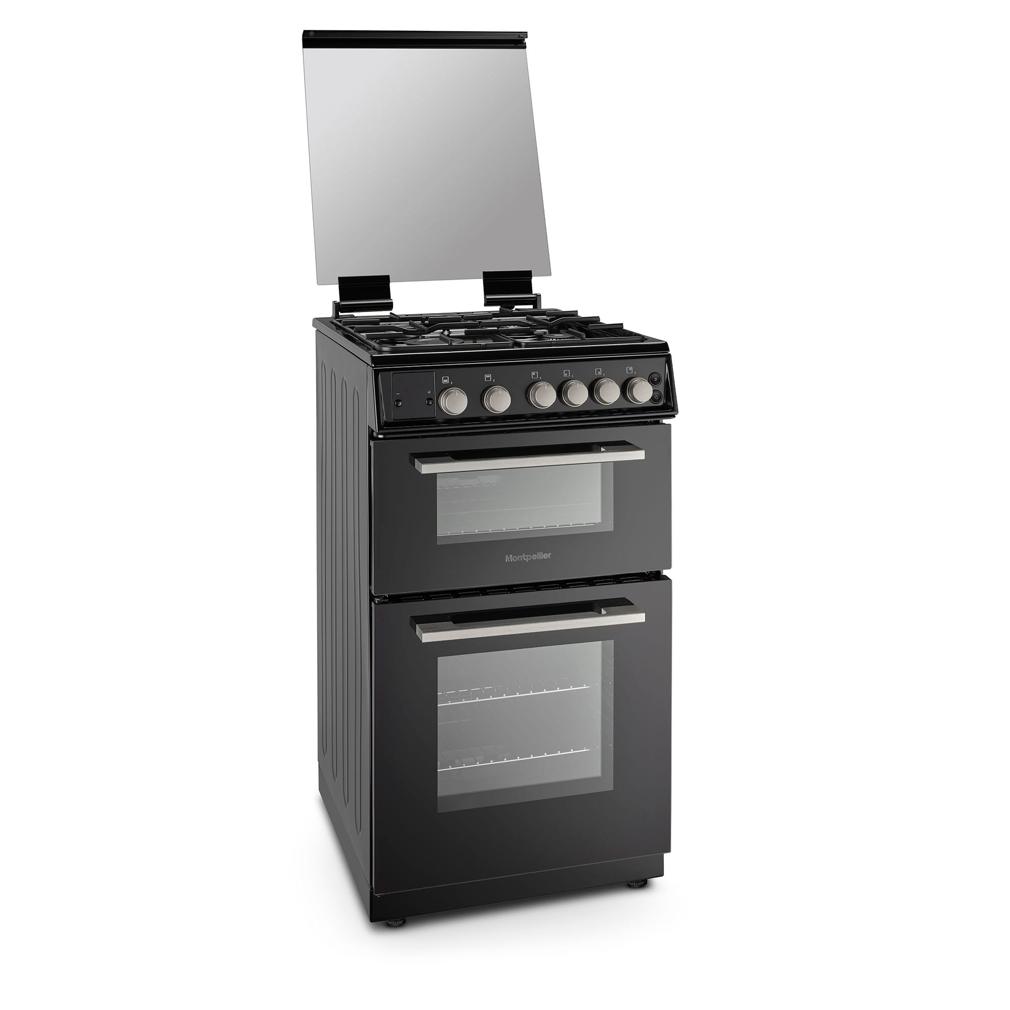 Montpellier MDOG50LK 50cm Double Gas Cooker in Black 1 Montpellier MDOG50LK 50cm Double Gas Cooker in Black