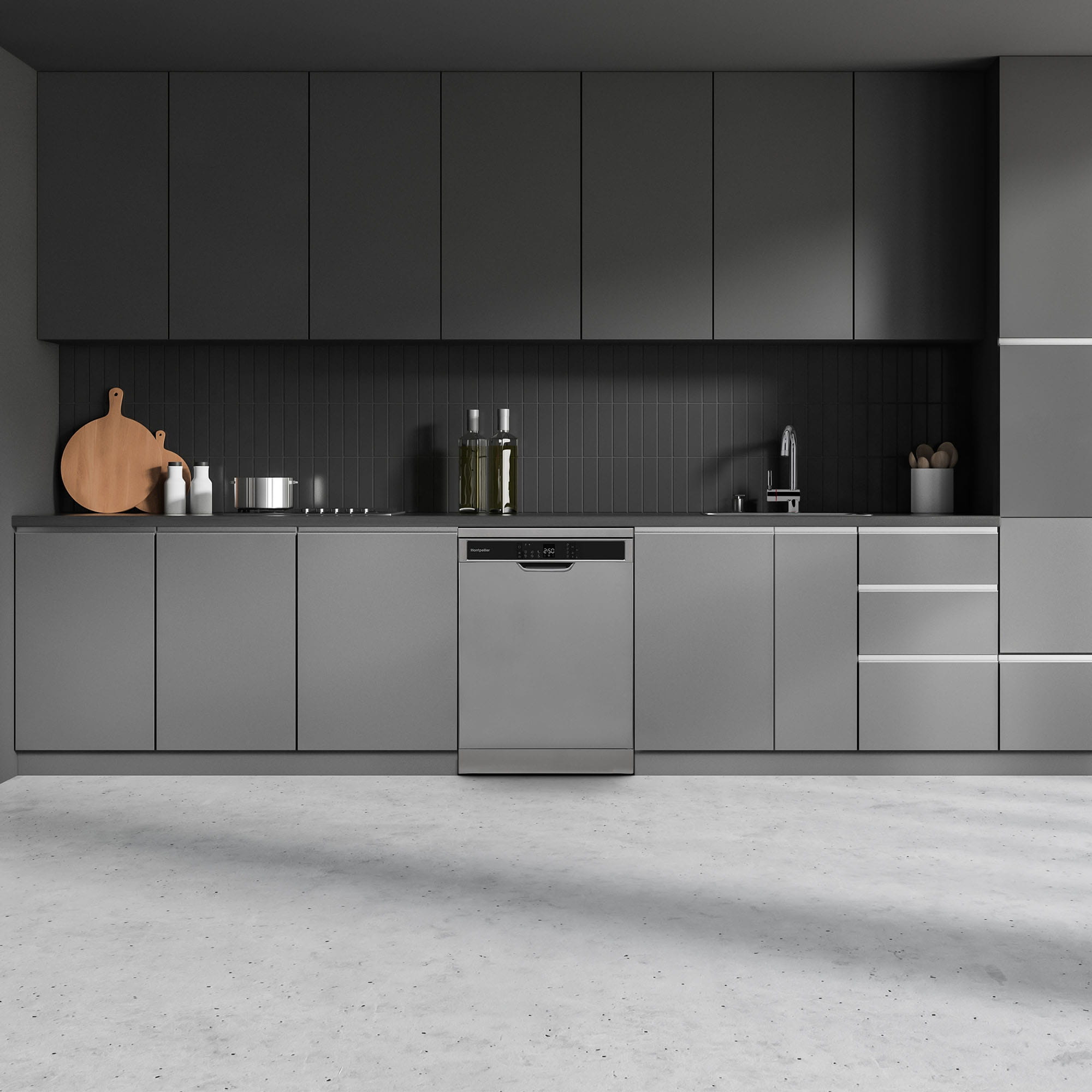 Montpellier MDWD1464W 60cm Freestanding Dishwasher in Silver 3 Montpellier MDWD1464W 60cm Freestanding Dishwasher in Silver - Image 3